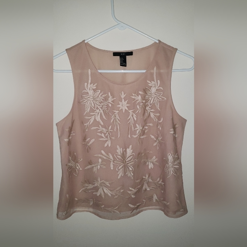F21 Nude Sheer Top